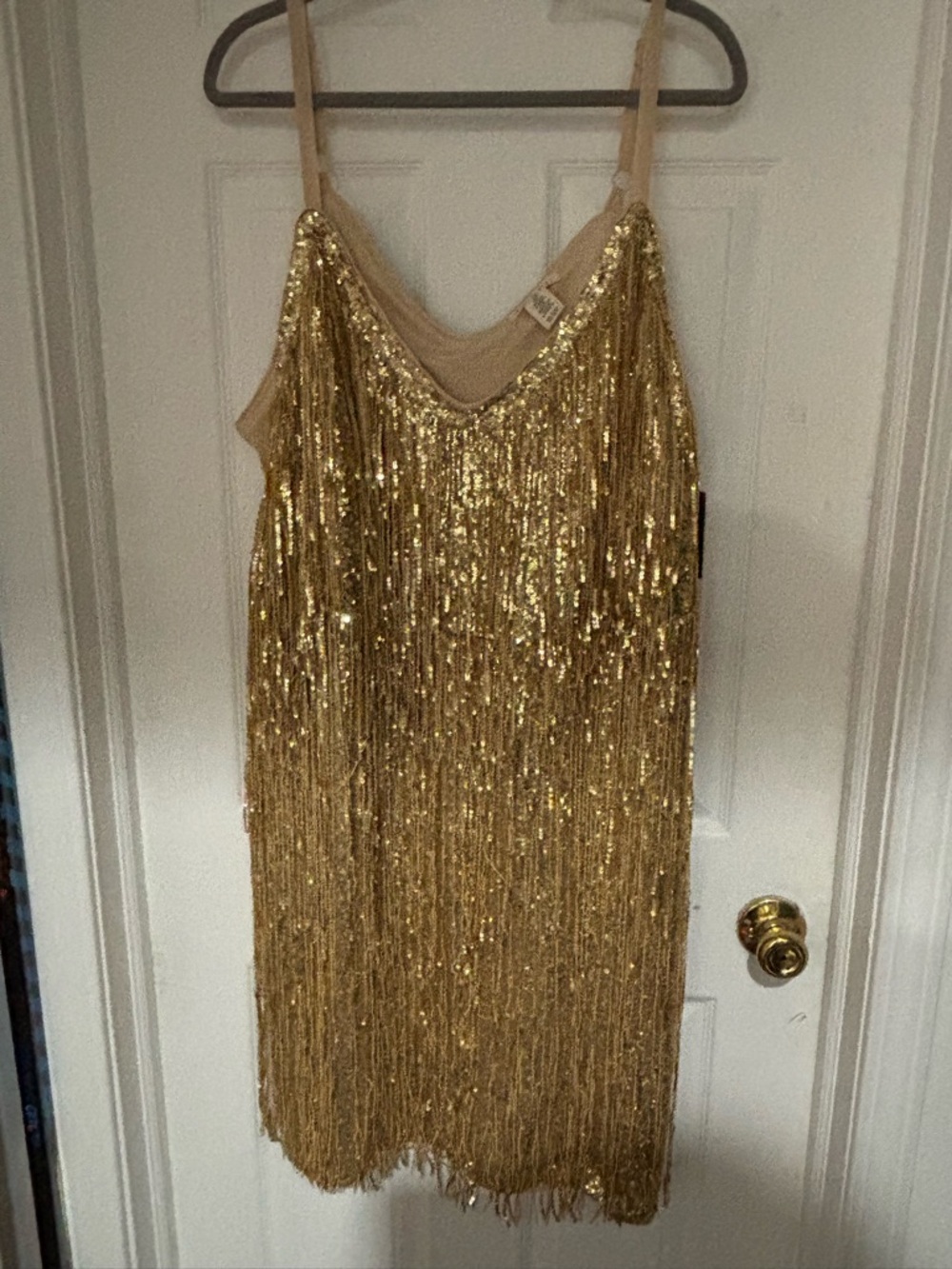 torrid Festi NWT Gold Sequin Fringe Mini Dress